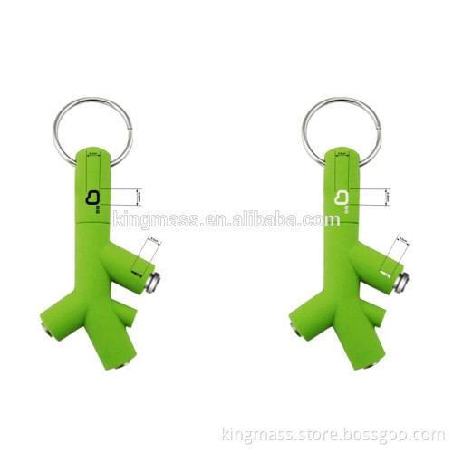 OEM branch shape headphone music 3 way splitter